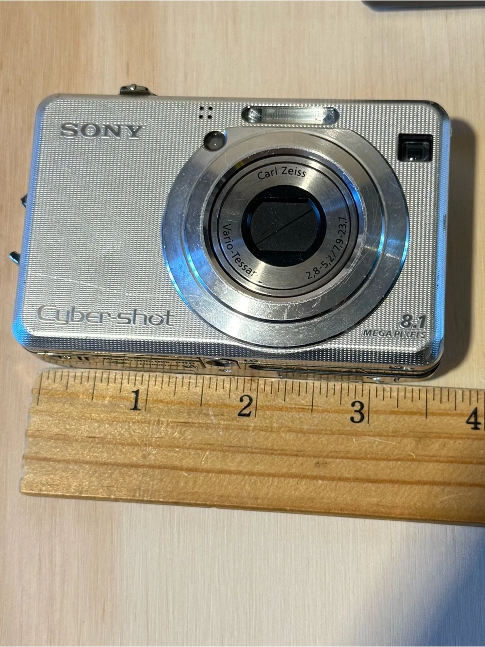 Sony Cyber-shot DSC-W100 Silver 8.1MP Tested Good w/Card-Charg-Bat Read Info Blw